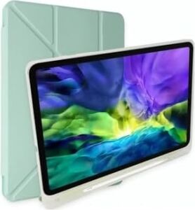 Galaxy Tab S9 Fe Plus 12.4'' ile Uyumlu Kalem Bölmeli Uyku Modlu Silikon Kapak Kılıf, Açık Yeşil