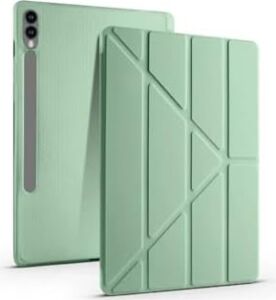 Galaxy Tab S9 Fe Plus 12.4'' ile Uyumlu Kalem Bölmeli Uyku Modlu Silikon Kapak Kılıf, Açık Yeşil