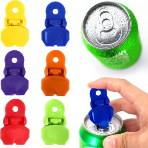 6 Parça Renkli Soda Kutusu Sekme Açacağı, Kolay Konserve Açacağı Kılavuzu, Kola, Bira, Soda, Içecek Alüminyum Içecek Kutusu Üstü Halka Açıcı Alet, Kutularınızı Böcekler ve Kirden Koruyun
