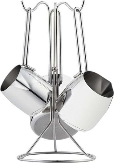 Nehir Modern 4 Parça Standlı Paslanmaz Çelik Cezve Seti