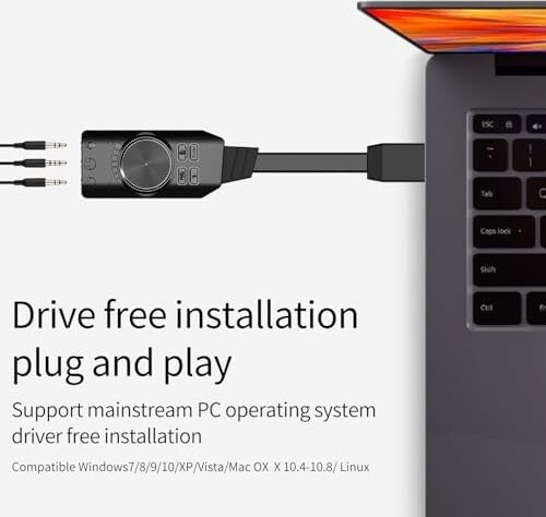 A4677 USB 2.0 Ses Kartı 7.1 Kanallı Pc ve Laptop Için Pubg Oyun Harici Ses Kartı 3.5mm-Kulaklıkla Tak ve Çalıştır Mikrofon Jakları Ses Kontrolü Mikrofon Oyunları Ses Efekti Yükseltme Adaptörü