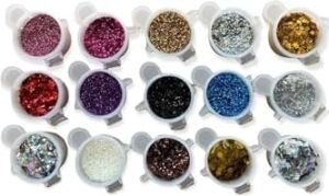 Epoksi Reçine 15 Adet Glitter Sim Set Tırnak Süsleme Seti Kalıcı Oje Holografik Karışık Set A6