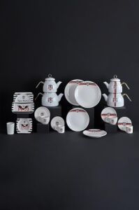 Neva N3427 Lisanslı Çizgili 2'li Çay Fincan Takımı-Bjk