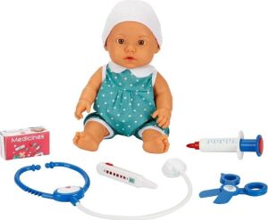 30111 Bebelou Doktor Zamanı Sesli Bebek Seti 35 cm -Sunman