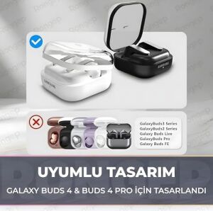 Galaxy Buds4 Pro/buds 4 Için Şeffaf Kılıf Darbeye Çizilmeye ve Sararmaya Karşı Dirençli Galaxy Buds 4 Pro Kulaklık Kılıfı Taşıma Askılı Tpu Koruyucu  Buds 4 Pro Kılıf