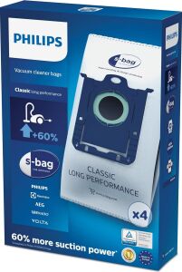 FC8021/03 S-Bag Elektrikli Süpürge Torbaları, Beyaz, 4 Adet