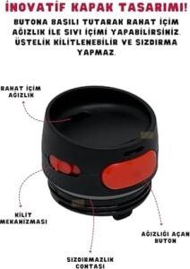 Beşiktaş Resmi Lisanslı 550ML Rahat Içim Çift Katmanlı Paslanmaz Çelik Termos 6 Saat Sıcak Soğuk Premium Kutu