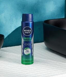 Men Erkek Sprey Deodorant Fresh Sensation 250 Ml, 72 Saat Terleme ve Ter Kokusuna Karşı Anti-Perspirant Koruma,ferah Koku,avantajlı Boy
