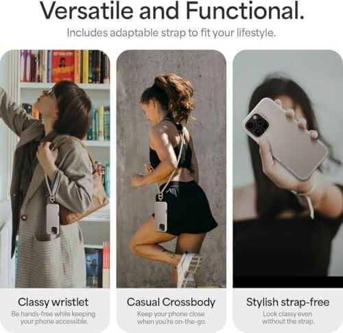 16 Pro Max ile Uyumlu Askılı Magsafe Kılıf Kajuk Mag Hava Kanalı Teknolojisi™ Askeri Sınıf Koruma Charm Cream Vegan Deri Kapak - ACS08401