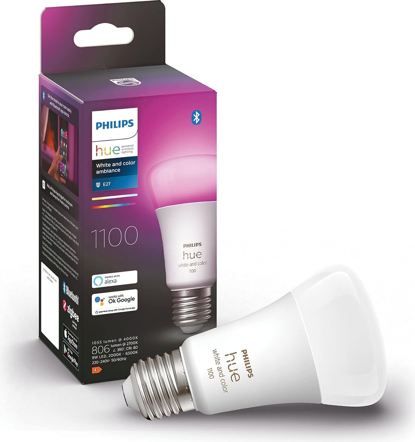 Huewca 9-75W Renkli Akıllı Ampul E27 Bluetooth Özellikli