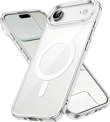 iPhone 17 Pro Max ile Uyumlu Kılıf Şeffaf M-Tacsafe Wireless Halka Şeklindeki Magnetik Dizayn Magsafe ile Uyumlu Attractive Logo Gösteren iPhone 17 Pro Max Için Şeffaf Kapak Mag-Safe