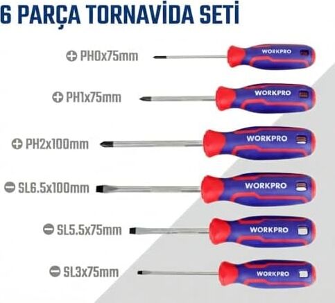 WP200551 Tornavida Seti, 21 Parça, Cr-V Çelik, Manyetik, Duvar Askılı, Profesyonel