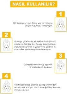 SINOZSPF50+ Günlük Kullanım Sıvı Yüz Güneş Kremi 50ML - Yeni Nesil Güneş Filtreleri- Hibrit Formül-Pa++++
