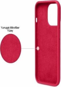 Iphone 13 Uyumlu Kırmızı Silikon Kılıf Leke Tutmaz Içi Süet Silinebilir Kapak