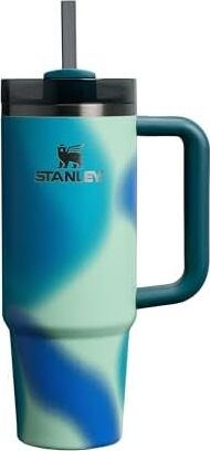 Pipetli Termos Bardak, 0.89 Litre, Turkuaz Desenli (Coastal Teal)