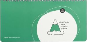 Hisli Şeyler 13X27 Spiralli, Stickerlı Haftalık Planner - Zirvedeyim Canım Duymuyorum, Yeşil