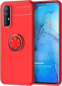 Oppo Reno 3 Pro Için Kılıf Kickstand Ring Holder Kırmızı [reno 3 Pro ile Uyumlu Kılıf - Kırmızı]