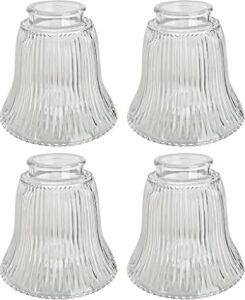 Aspen Creative 23080-4A Geçişli Şeffaf Fitilli Tavan Vantilatörü Yedek Cam Gölge, 6,5 cm Takıcı, 10,6 cm Çap x 10,16 cm Yükseklik, 4 Paket