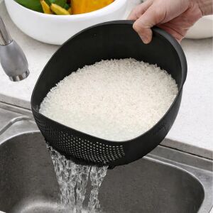 Çok Amaçlı Süzgeç - Pirinç Süzgeci 3 Litre Siyah