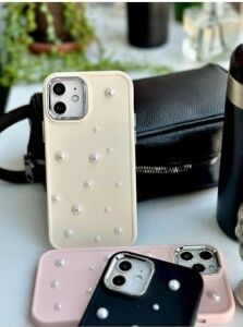 Iphone 12 ve 12 Pro Uyumlu Pearl Tasarım Oyuncaklı Esnek Silikon Kılıf - Krempearl