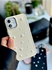 Iphone 12 ve 12 Pro Uyumlu Pearl Tasarım Oyuncaklı Esnek Silikon Kılıf - Krempearl