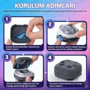 Galaxy Buds 4 Pro/buds 4 Için Kılıf Darbe Emici Köşe Korumalı Galaxy Buds4 Kulaklık Kılıfı Yumuşak Dokulu Oyun Konsolu Görünümlü  Buds 4 Pro Kılıf (Koyu Gri)