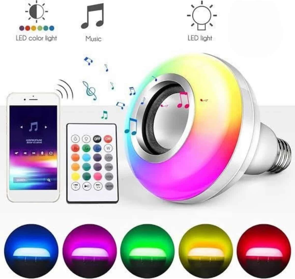 Bluetooth Hoparlör Akıllı Rgb LED Işık Renk Değiştirme Ses Bombası Ampül Görünümlü