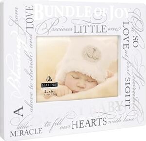 Malden International Schild Gümüş Designs 4 x 6 Sweet Baby, Beyaz, 10,2 x 15,2 cm