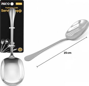 Metal Servis Kaşığı - 25 cm - Krom Renk