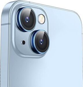 14/14 Plus, Safir Cam Kamera Metal Lens Koruyucu, Bllk, Koyu Mavi