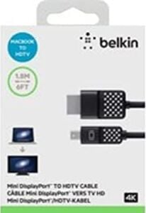 Mini 1.8 M Display Port To HDMI Cable Siyah