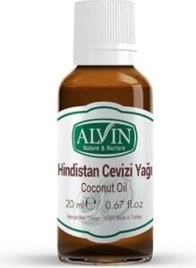 Alvin Hindistan Cevizi Yağı, Soğuk Sıkım,yüzde Yüz Saf ve Doğal, 20 ml