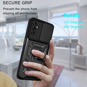 Galaxy M13 Kılıf Lens Sürgülü Yüzüklü Tank Silikon Pars