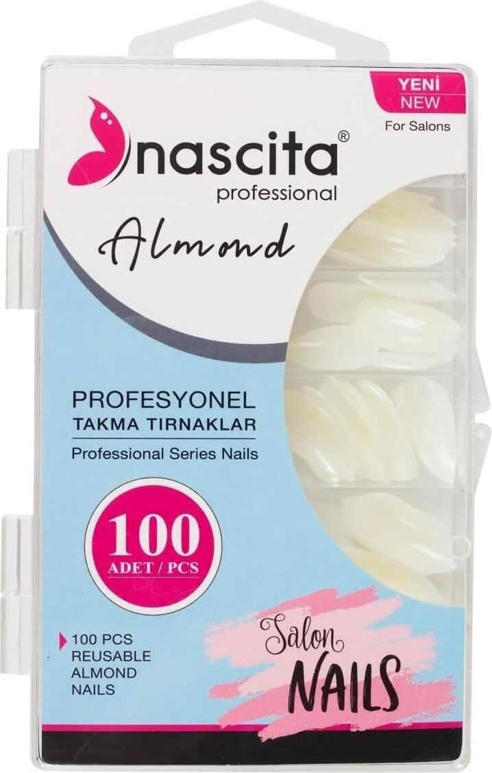 100&APOS;LÜ Kutulu Almond Takma Tırnak - 166