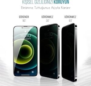 Apple iPhone 13/13 Pro / 14/16E/17E Için Hayalet Ekran Koruyucu Kolay Kurulum Kitli Camın Altında Kesinlikle Toz Bırakmayan Ekstra Güçlendirilmiş Koruma ve Gizlilik Sağlayan Cam Koruyucu
