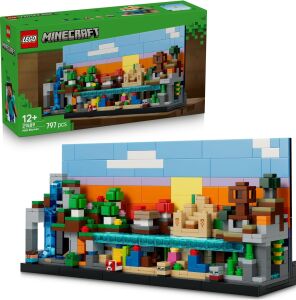 Mini Biyomlar 21589-12 Yaş ve Üzeri Çocuklar Için 5 Biyom ile Steve, Creeper ve Yağmacı Mikrofigürleri Içeren Yaratıcı Oyuncak Yapım Seti, Çocuklar Için Hediye Fikri (797 Parça)
