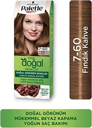 Kalıcı Doğal Renkler Saç Boyası 7-60 Fındık Kahve