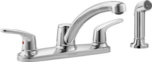 American Standard 7074501.002 Colony Pro Iki Saplı Düşük Ark Mutfak Bataryası Cilalı Krom Sray ile