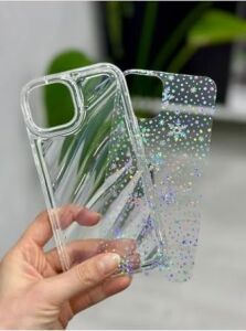 Iphone 13 14 ve 15 ile Uyumlu 3D Kabartmalı Snow Hologram Şeffaf Silikon Kılıf