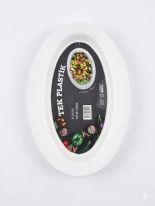 Sert Plastik Kayık Tabak 6'lı Set 32 cm – Kırılmaz, Yıkanabilir, Piknik, Servis ve Sunum Tabağı