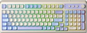 Aula S99 Retro Rgb Gaming 3 Modlu Bluetooth/2.4ghz/usb-C Kablosuz Makrolu Türkçe Q Klavye Mavi