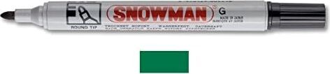 Snowman G-12 Y Yuvarlak Uçlu Permanent Markör, Yeşil