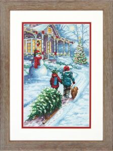 Dimensions 70-08960 Sayılı Kanaviçe Seti, Noel Geleneği, 14 Adet Beyaz Aida Bezi, 9'' x 14''