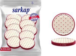 Sarkap Kavanoz Kapağı, 82MM, Hava Geçirmez, Sızdırmaz, Konserve Için Uygun, 10'lu Paket (Kalp)