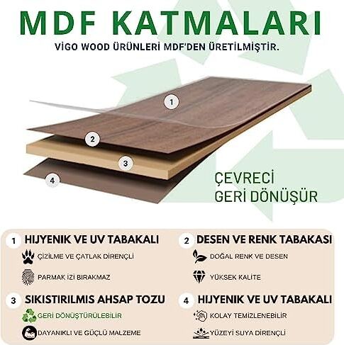 Vigo Wood - LS051 Minderli Eğim Ayarlanabilir Mousepadli Laptop Sehpası