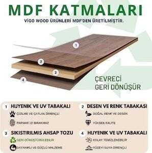 Vigo Wood - LS051 Minderli Eğim Ayarlanabilir Mousepadli Laptop Sehpası
