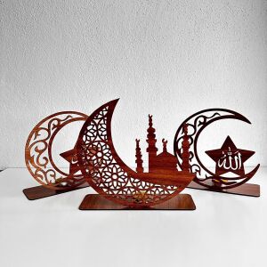 3'lü Dekor Tealight Mumluk Ceviz Ramazan Ayına Özel