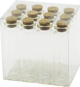Boş Tüp Cam Şişe - 20 ml - Mantar Kapak