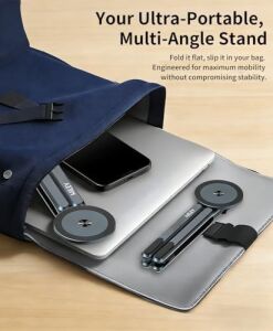 Miley Masa Için Taşınabilir Katlanabilir Dizüstü Bilgisayar Standı, Katlanabilir Ergonomik, 8 Seviyeli Yükseklik, 13-17 Inç Dizüstü Bilgisayarlar, Alüminyum Yapı, Tripod Uyumlu, Taşınabilir, Saklama