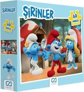 Şirinler  60 Parça 34X24CM Çocuk Puzzle Yapboz Serisi
